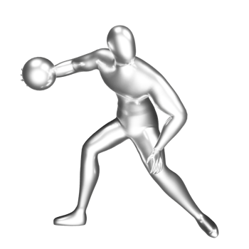 3d silver basketball player figure doing slam dunk pose. png