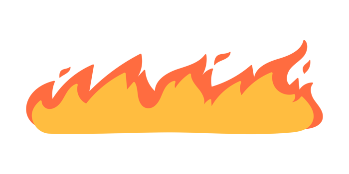 Cartoon fire effect. A yellow bonfire burns to heat. png