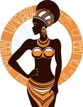 Tribal African Girl with Hands on Hip vector