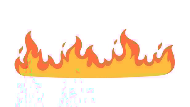 Cartoon fire effect. A yellow bonfire burns to heat. vector