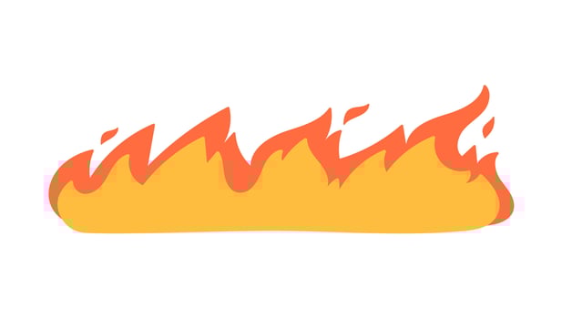 Cartoon fire effect. A yellow bonfire burns to heat. vector