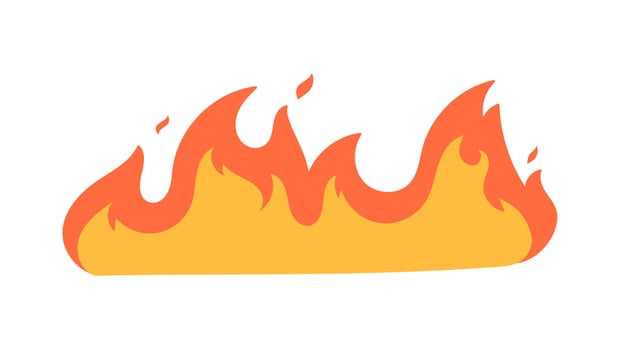 Cartoon fire effect. A yellow bonfire burns to heat. vector