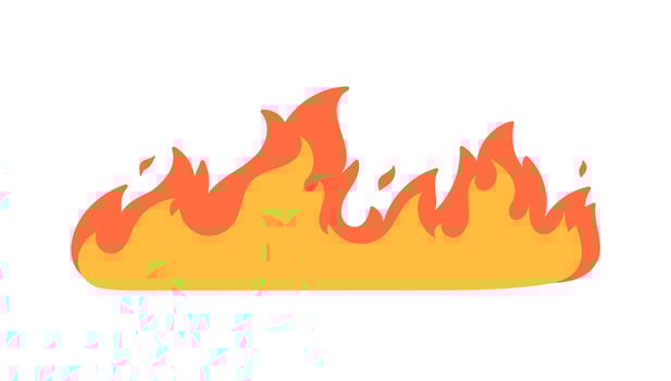 Cartoon fire effect. A yellow bonfire burns to heat. vector