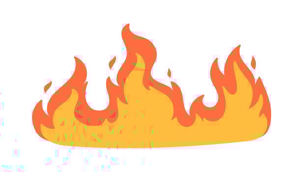Cartoon fire effect. A yellow bonfire burns to heat. vector