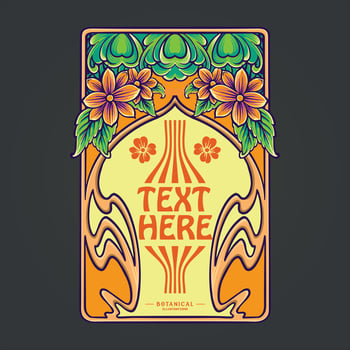 Classic art nouveau border with vintage flourish ornament illustrations vector