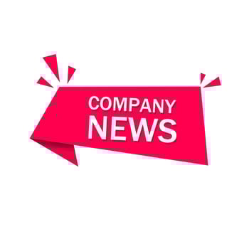 Company news - banner. Flat design. Business concept. Vector illustration isolated on white background.