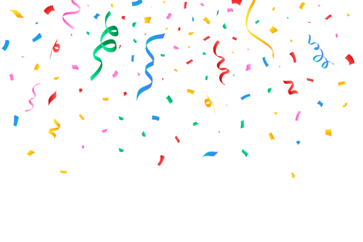 Confetti PNG for the festival background. Colorful party ribbon and confetti falling. Golden confetti isolated on transparent background. Carnival elements PNG. Birthday celebration.