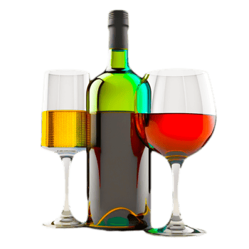 bottle of red and white wine png