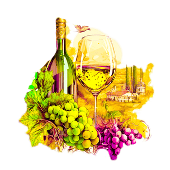 wine with grapes free illustration png