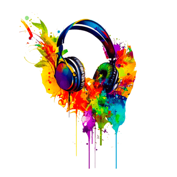 Headphones brush painted icon png