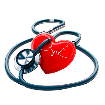 3d icon medical heart stethoscope with transparent background png