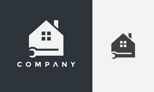 home real estate wrench logo vector