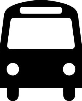 Vector silhouette of bus on white background