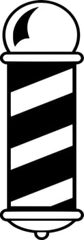 Vector silhouette of barbershop on white background