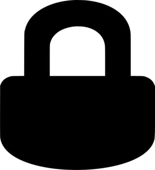 Vector silhouette of padlock on white background