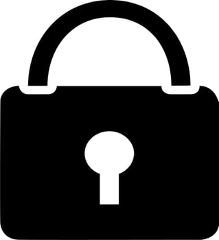 Vector silhouette of padlock on white background