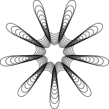 Vector silhouette of Ornament on white background