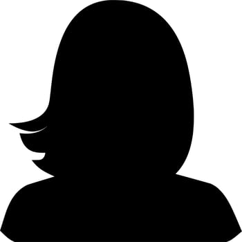 Vector silhouette of Woman on white background