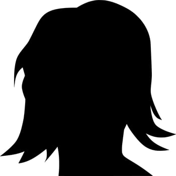 Vector silhouette of Woman on white background