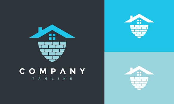 Home real estate bricks logo vector