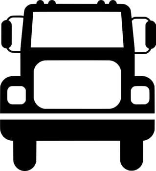 Vector silhouette of truck on white background