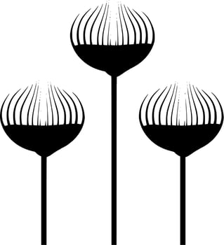 Vector silhouette of Flowers on white background