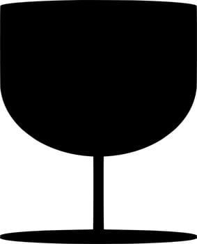 Vector silhouette of glass on white background