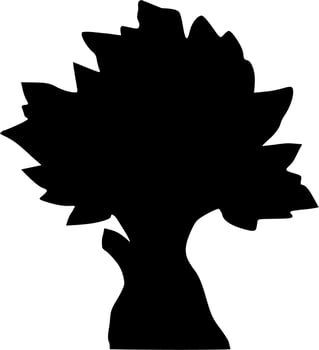 Vector silhouette of Tree on white background