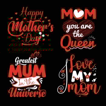Mothers day sticker set and label collection. vector