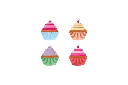 Free vector bright realistic cupcakes illustration