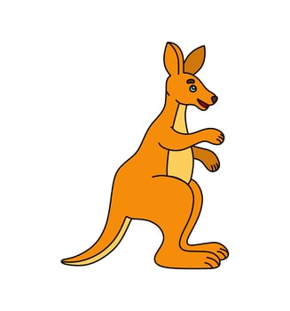 Kangaroo character Vector color doodle illustration isolated on white background