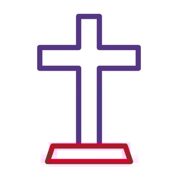 Salib icon duocolor red purple colour easter symbol illustration. vector
