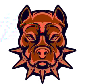 Pitbull dog illustration mascot vector
