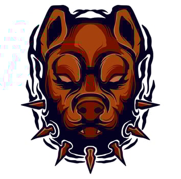 Pitbull dog illustration mascot vector