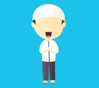 Muslim Child Salam Character vector