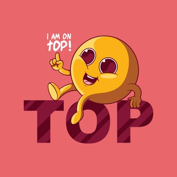 An Emoji character shares a positive message vector illustration. Sharing, communication, funny design concept.