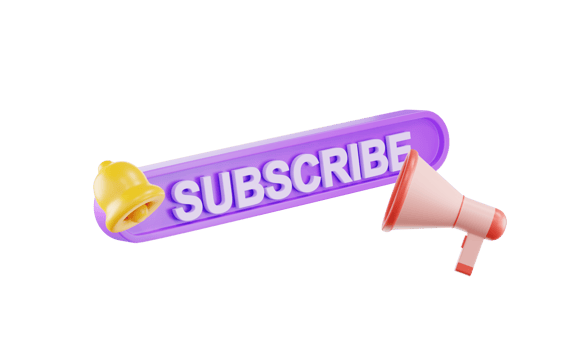 3d rendering Subscribe icon, subscribe to channel, blog. png
