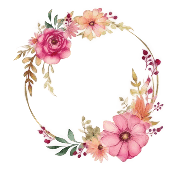 Watercolor floral wreath frame background. png