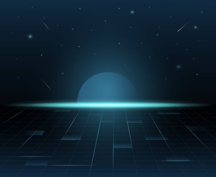 Futuristic technology background , space with stars in neon style. Vector