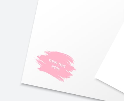 Square Paper Mockup with realistic shadows overlays leaves on light background. Template Flyer, Poster, blank, social media post, logo template in a trendy style vector