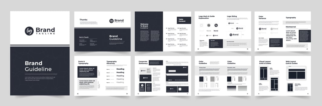 Brand guideline or landscape brand guidelines or brand manual guideline vector