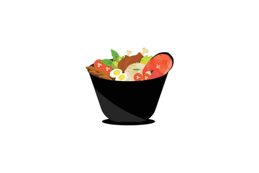 Hand drawn flat design thai food illustration vector