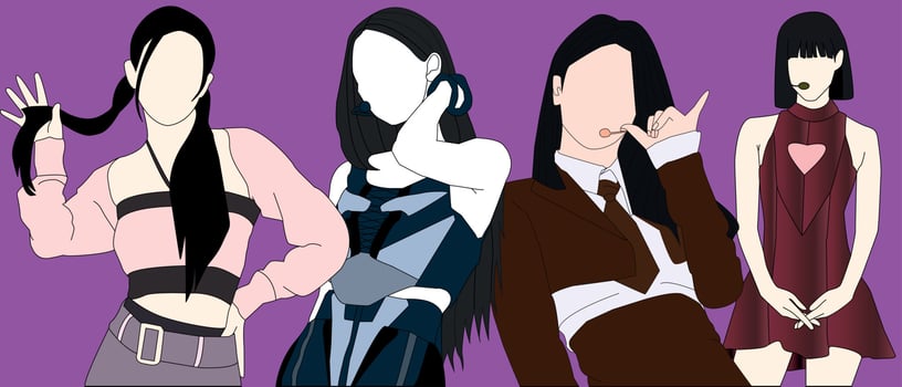 kpop idol star background illustration vector eps.10 colored