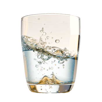 Realistic water glass 3d transparent png