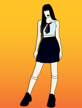 Illustration vector of Kpop fashion stage. idols of Koreans performing. K-pop male fashion idol. singer who is singing wearing beautiful clothes