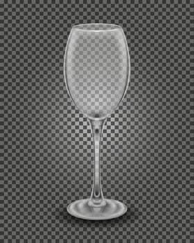 transparent glass for wine and low alcohol drinks vector illustration