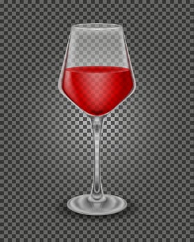 transparent glass for wine and low alcohol drinks vector illustration