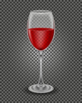 transparent glass for wine and low alcohol drinks vector illustration