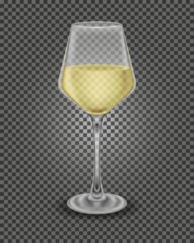 transparent glass for wine and low alcohol drinks vector illustration