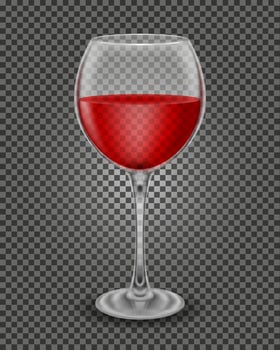 transparent glass for wine and low alcohol drinks vector illustration